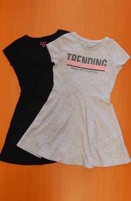 2 pack dívčí bavlněné šaty f&f 7-8 let, f&f,122