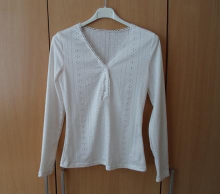 Bílé krémové krajkové tričko triko halenka, s