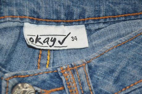 Elastické džíny, rifle, květinová výšivka, okay,164