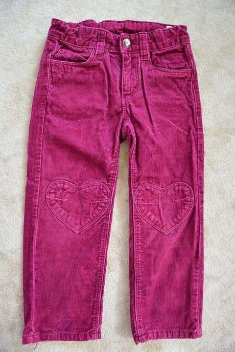 Manžestráky se srdíčky, h&m,98