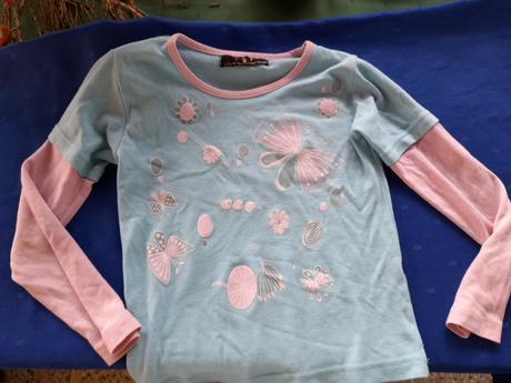 Tričko s motýlky na holku dlouhý rukáv, 116