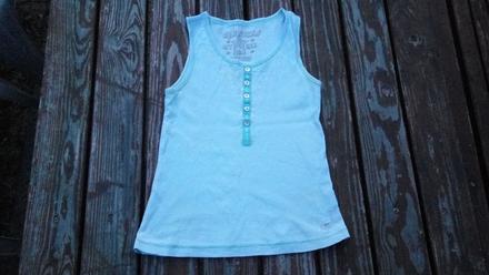 Letní tílko s flitry - tyrkysové, vel. 134/140, 134