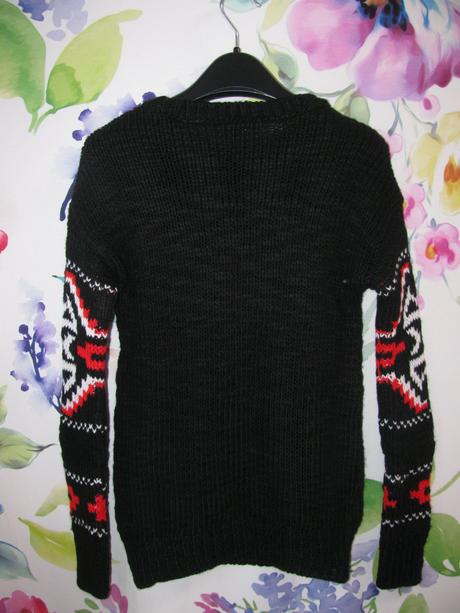 Černý svetr, dívčí, chlapecký, se vzorem, primark,xs