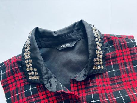 Ob/ šaty karované s límečkem - v.9/10 let, george,140