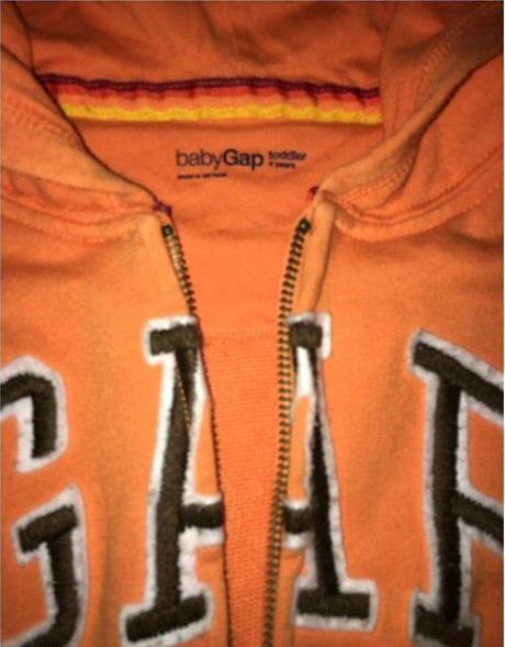 Oranžová unisex mikina gap na zip, kapuca, vel. 4y, gap,104