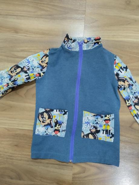 Handmade mikina na zip mickey, 122