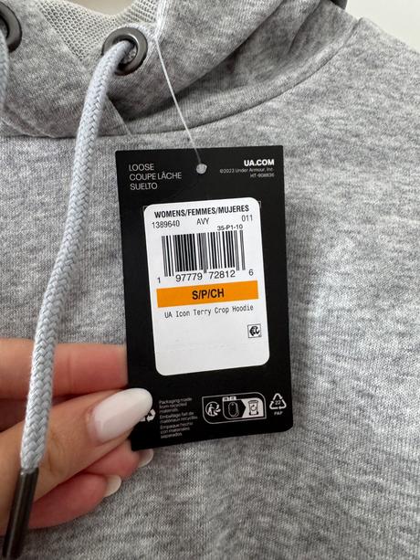 Crop šedá mikina under armour vel.s / 36, under armour,s