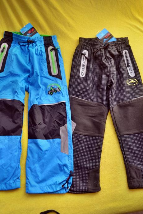 2x podzimní kalhoty šusťák.,bavlna 98/104, kugo,98 / 104