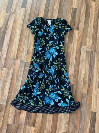 Maxišaty puntík a květy, vel s, white stag, s