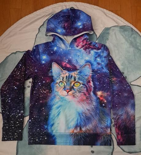 Mikina noční obloha + kočka, 146