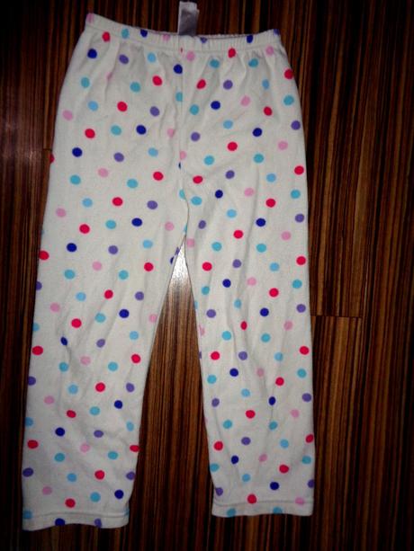 Bílé flísové kalhoty s puntíky, ergee,128