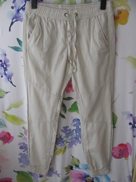 Dámské béžové lněné letní kalhoty q/s, quiksilver,s