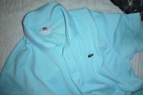 Blankytně modré triko s límečkem - vel.m-l, m