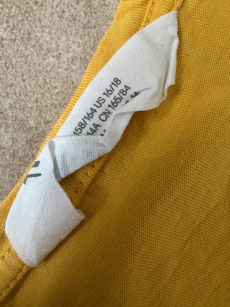 Hořčicově žluté tričko san diego h&m 158/164, h&m,158