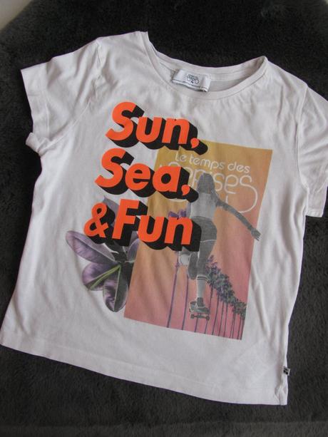 Bavlněné tričko s nápisem a obrázky, 122