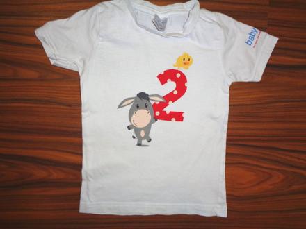 Bílé tričko s oslíkem, 98
