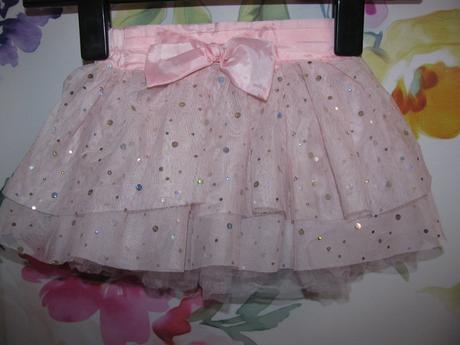 Růžová tylová sukně s třpytkami, f&f,86