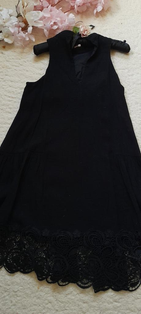 H&m černé šaty s krajkovými detaily, h&m,36
