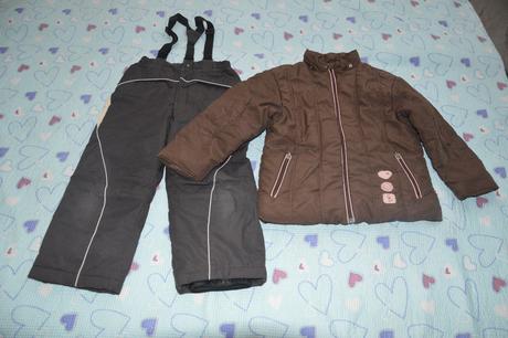 116 122 zimní bunda oteplené kalhoty oteplováky, 116