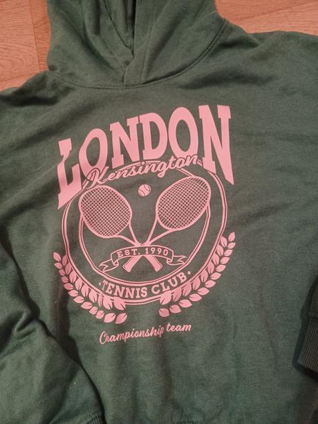 Zelený komplet h&m 146/152 džíny do zvonu a mikina, h&m,152