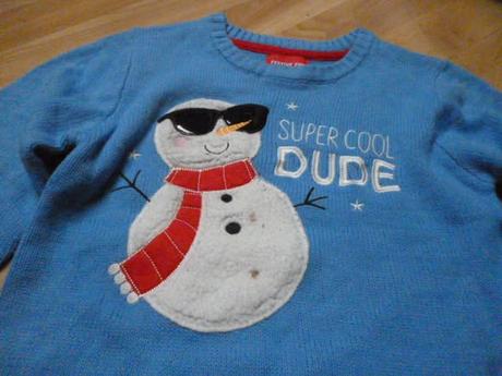 Vánoční svetr sněhulák vel. 5-6, 116