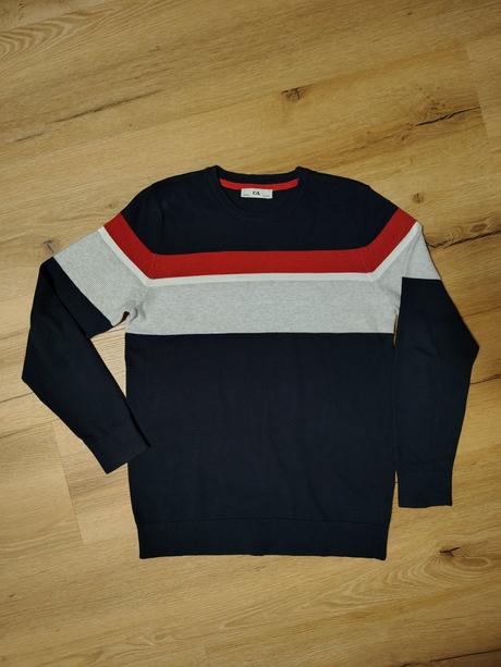 Chlapecký pletený svetr c&a 158/164 tm. modrý, c&a,158