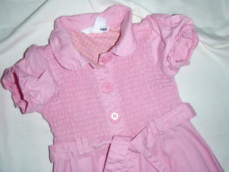 Luxusní růžové propínací šaty, h&m,98