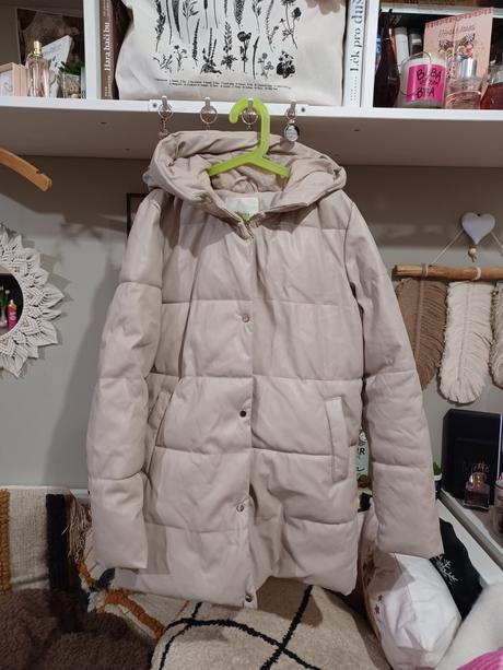 Béžová koženková bunda mohito xxs-s, xs