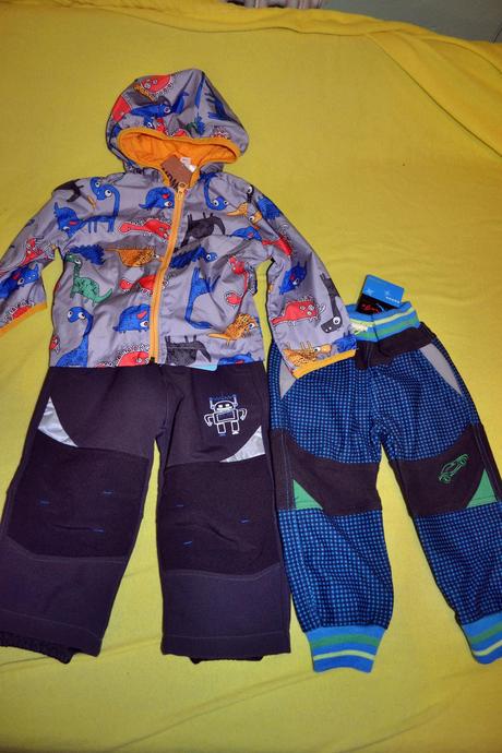 3x softshellové zimní kalhoty,bunda,kalhoty 74/80, 68–80