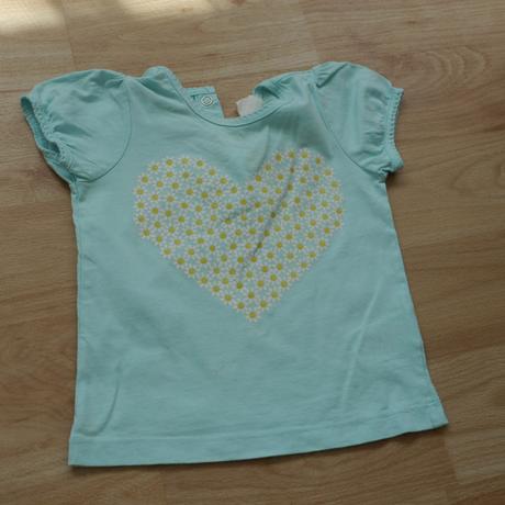 Tricko tyrkysove se srdickem vel.74, h&m,74