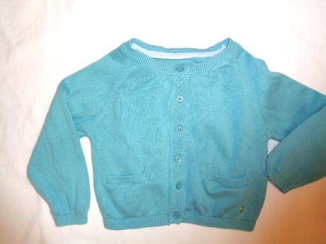 Krásný přízový zelenotyrkysový svetr, 86