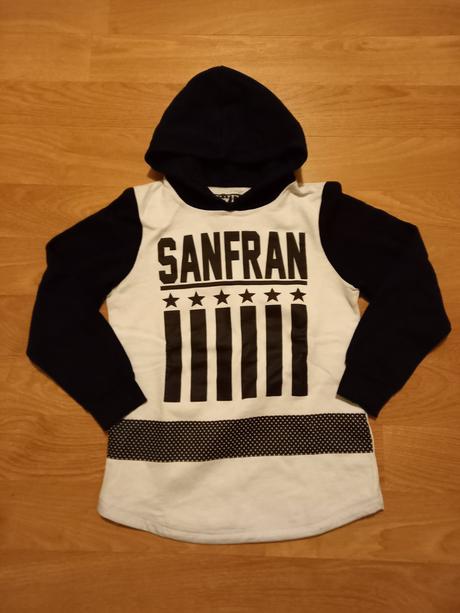 Čierno-biela mikina sanfran 146/152, c&a,146