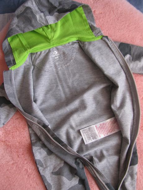 Šedý maskačový bavlněný overal s kapucí converse, converse,68