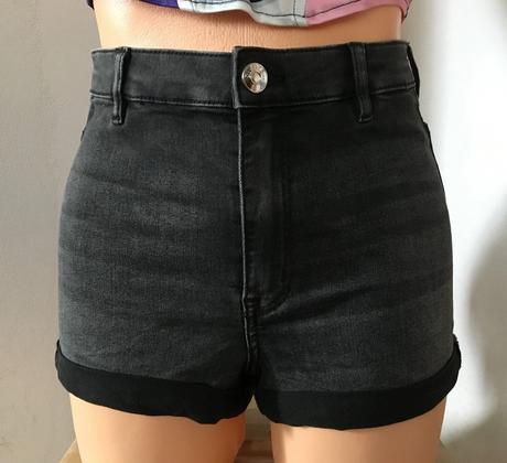 Vel. 36 antracitové elastické šortky, h&m,36