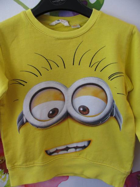 Dětská bavlněná mikina s mimoněm, h&m,122