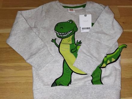 Šedá mikina s dinosaurem 104 next, next,104