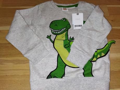 Šedá mikina s dinosaurem 104 next, next,104