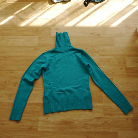 Tyrkysove - smaragdovy pullover s rolakem xs, xs