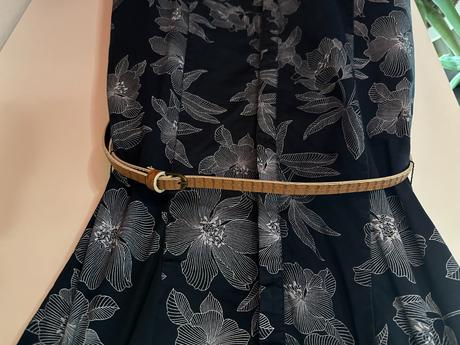 Dámské modré šaty orsay s květy, vel. 34, orsay,34
