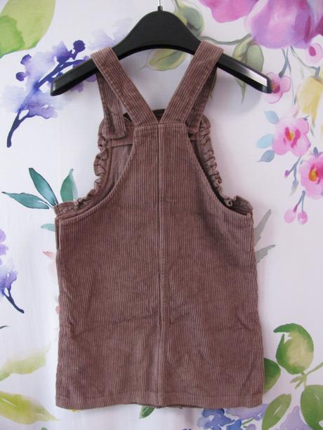 Šatová manšestrová hnědá sukně s laclem, nutmeg,116