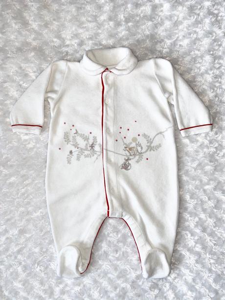 Bílý sametový overal petit bateau, 62