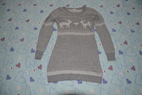 134 140 úpletové šedé šaty, tunika, m&co,140