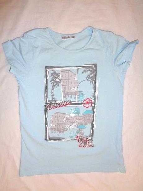 Nádherné modroučké elastické tričko, 152