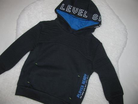 Tmavě modrá mikina s kapucí s nápisy, primark,92