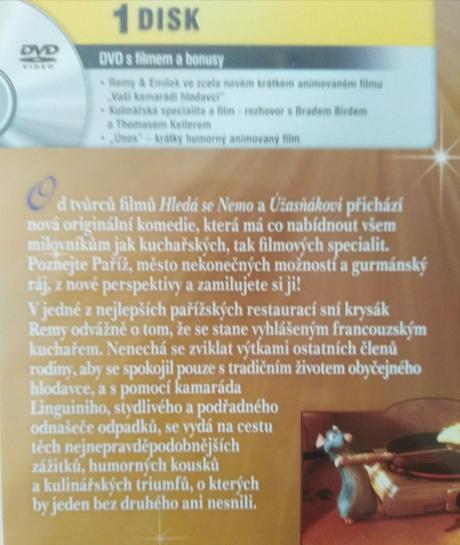 Dvd zvonilka 1 nebo ratatouille,