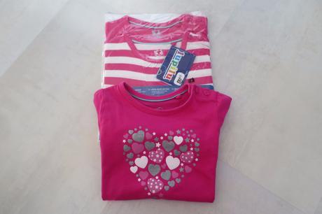 Proužkaté, sytěrůžové a srdíčkové tričko - 3 kusy, lupilu,86