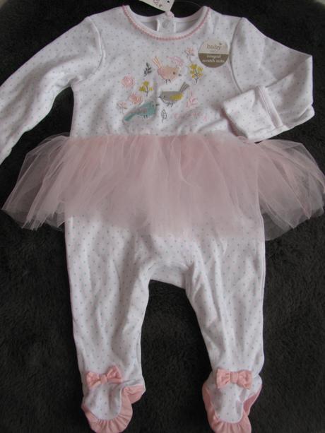 Kojenecké dupačky s tylovou sukýnkou a ptáčky, m&co,62