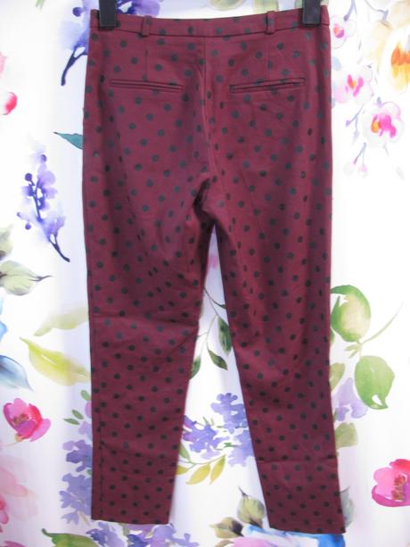 Vínové přiléhavé elastické kalhoty, topshop,xs