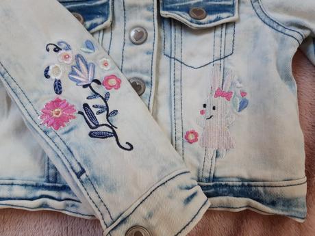 Riflová bunda s výšivkami, dopodopo,86