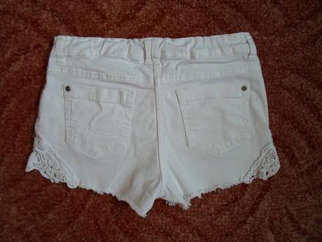 Bílé kraťasy kraťásky šortky s krajkou, pepperts,146